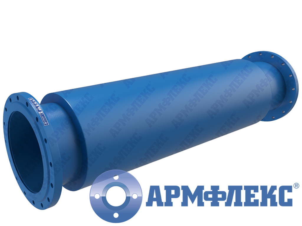 Компенсатор сильфонный сдвиговый двухсекционный фланцевый с защитным кожухом 2КСС ARM ФК, Армфлекс