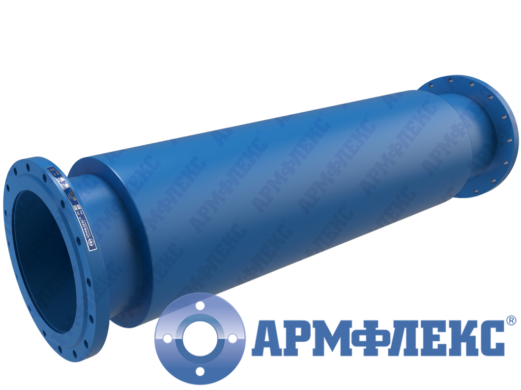 Компенсатор сильфонный универсальный двухсекционный фланцевый с защитным кожухом 2КСУ ARM ФК, Армфлекс