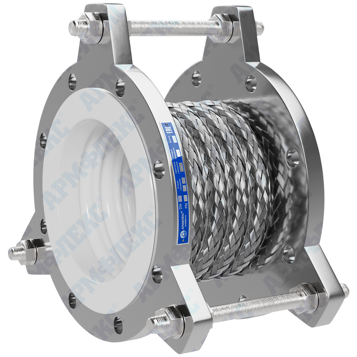 Компенсатор фторопластовый PTFE фланцевый в оплетке